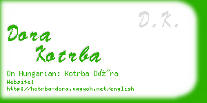 dora kotrba business card